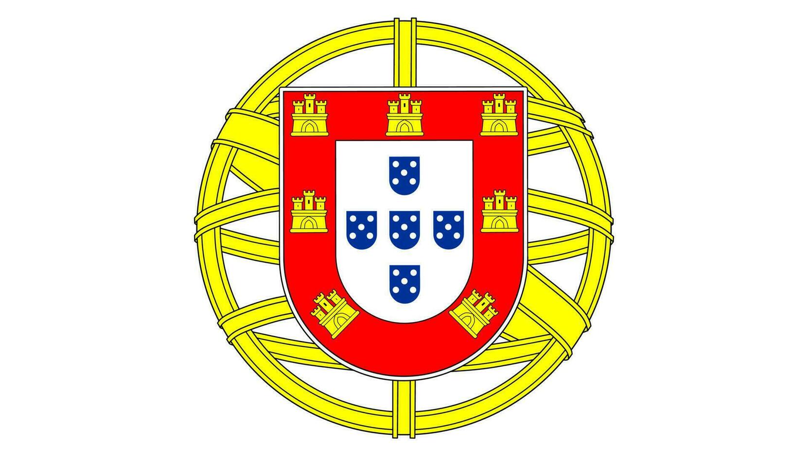 escudo de armas de portugal aislado sobre fondo blanco vector