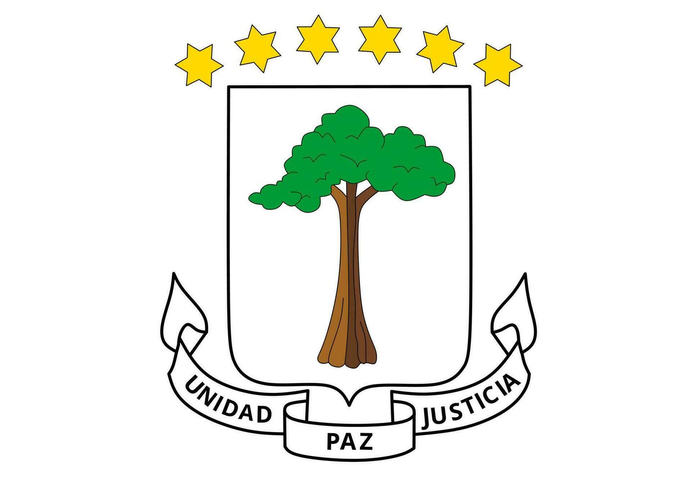 escudo de armas de la republica de guinea ecuatorial vector