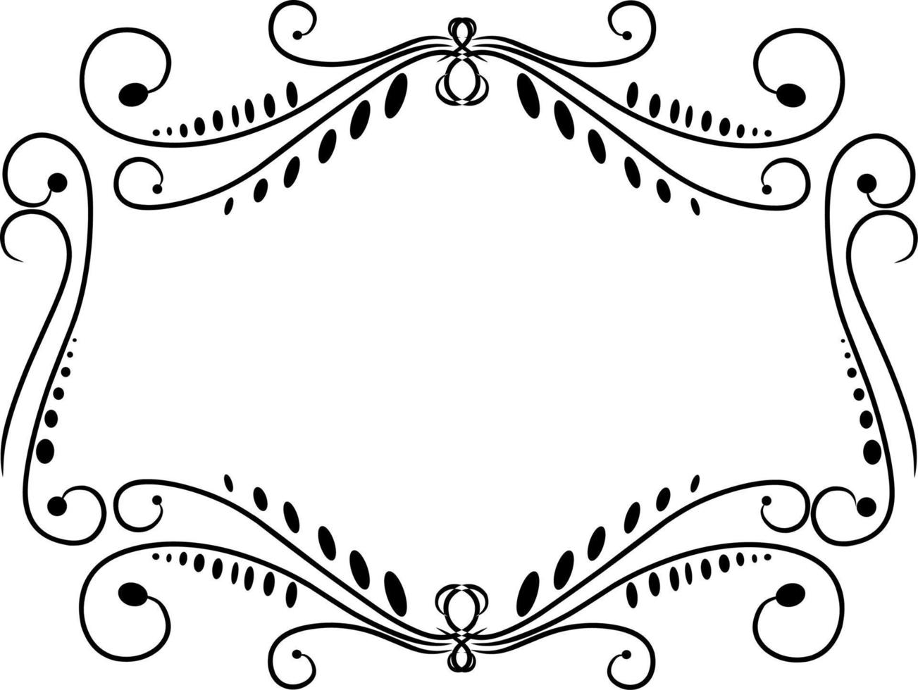 marco adornado floral dibujado a mano vector