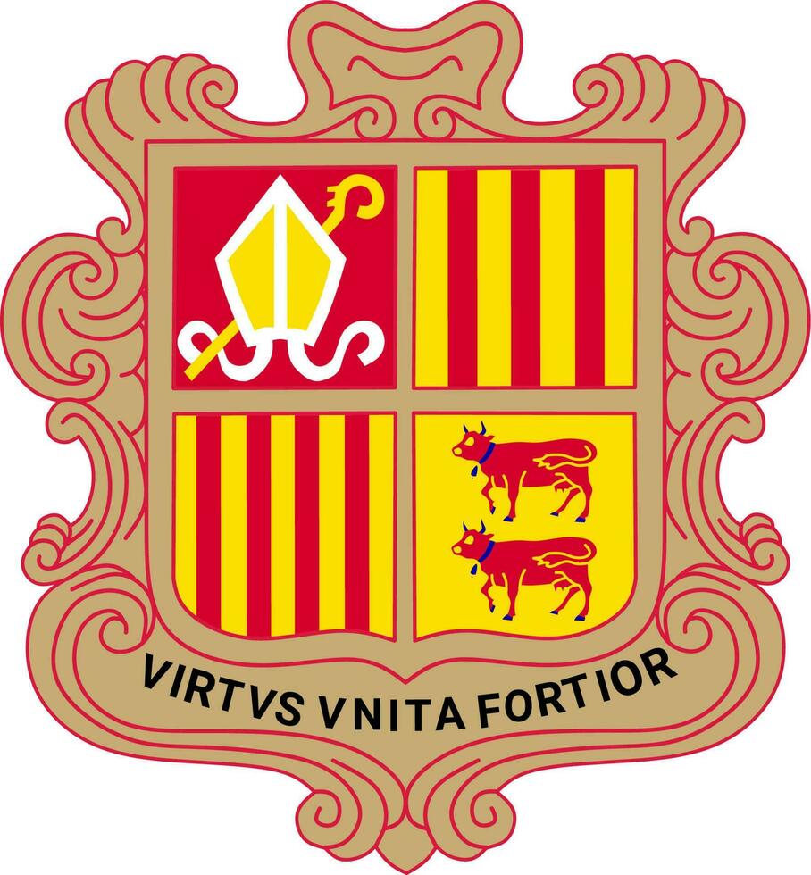 escudo de armas del principado de andorra vector