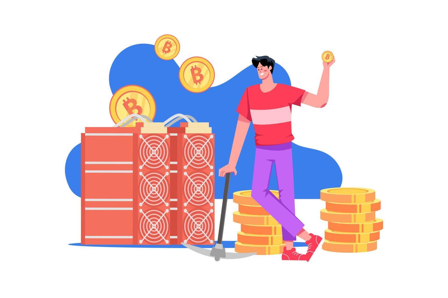 Blockchain explorer Illustration concept vector