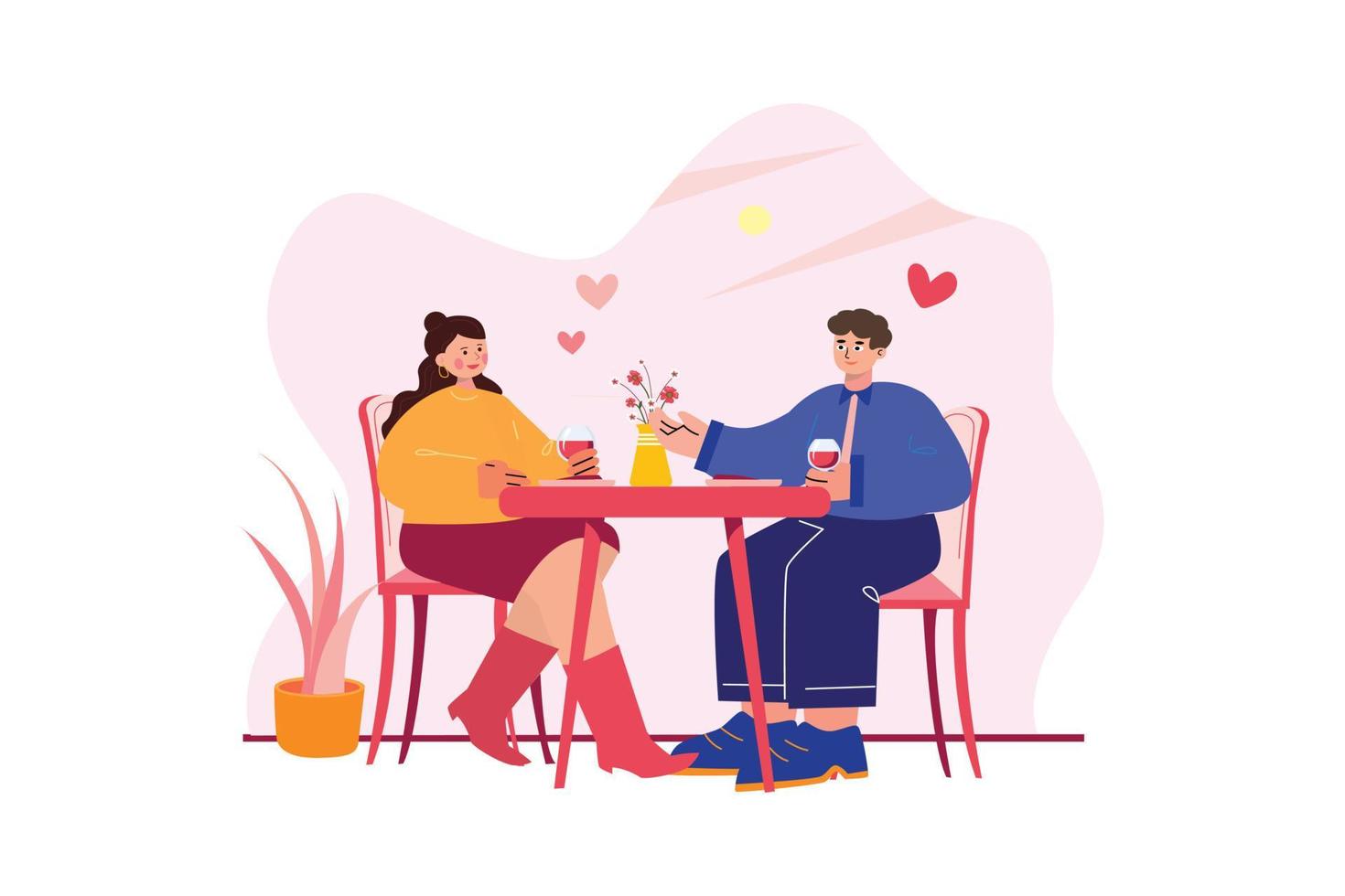 Happy Valentine Day Illustration concept. Flat illustration isolated on white background vector