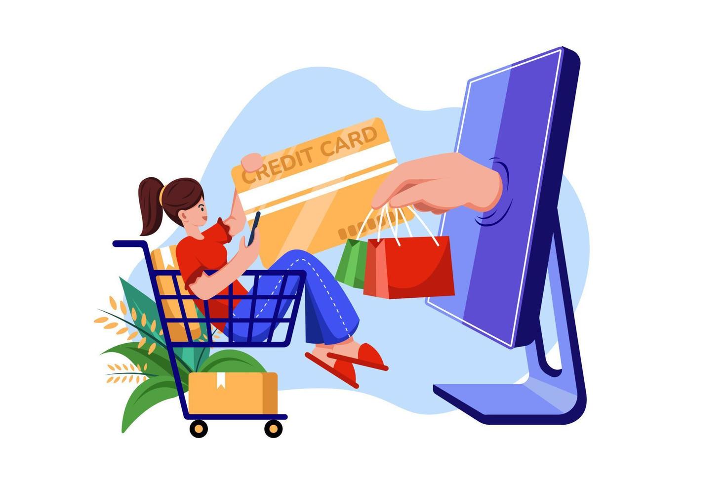 Online card payment vector