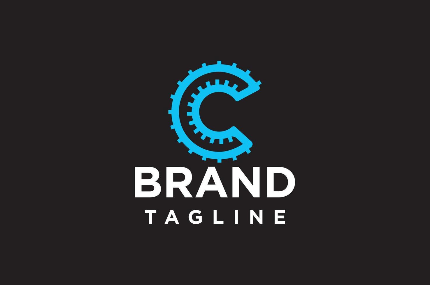 engranaje de letra c logotipo de empresa abstracto moderno engranaje de logotipo .c para identidad. ilustración de vector de plantilla industrial para su marca.
