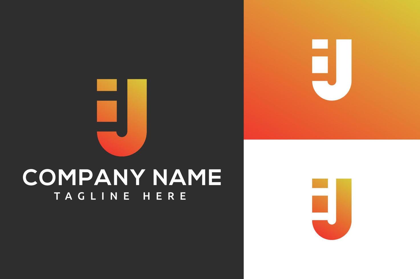 Alphabet letters Initials Monogram logo IJ, JI, I and J. Letter IJ simple logo design vector with modern gradient . Graphic Symbol for Corporate Business Identity