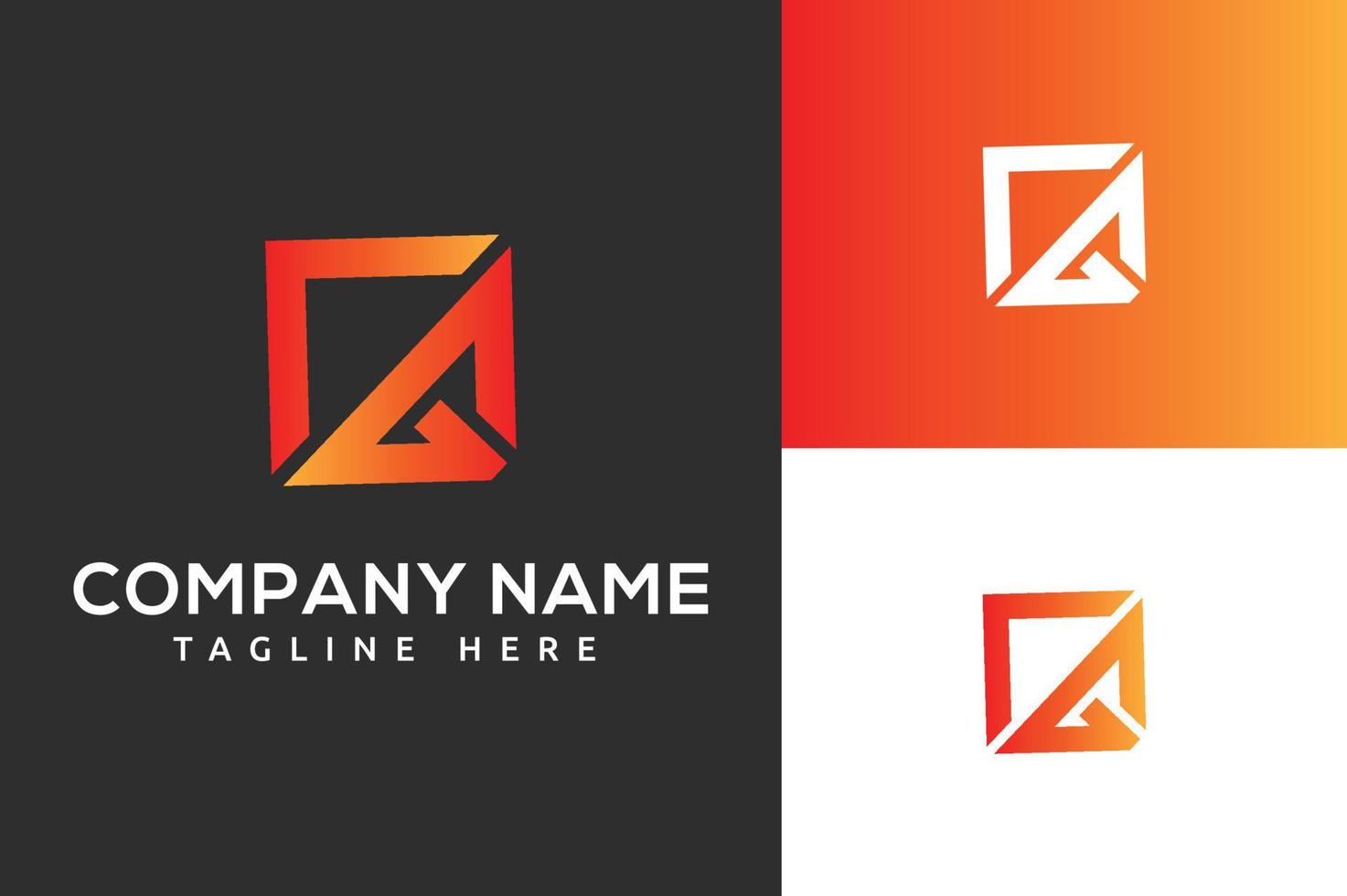 abstract initial letter C and G in blue color isolated in rectangle shape applied for a venture investment company logo also suitable for the brands or companies that have initial name CG or GC vector