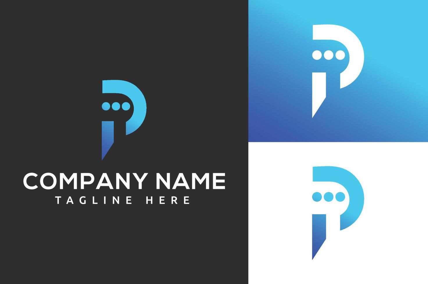 Letter P chat and communication logo vector