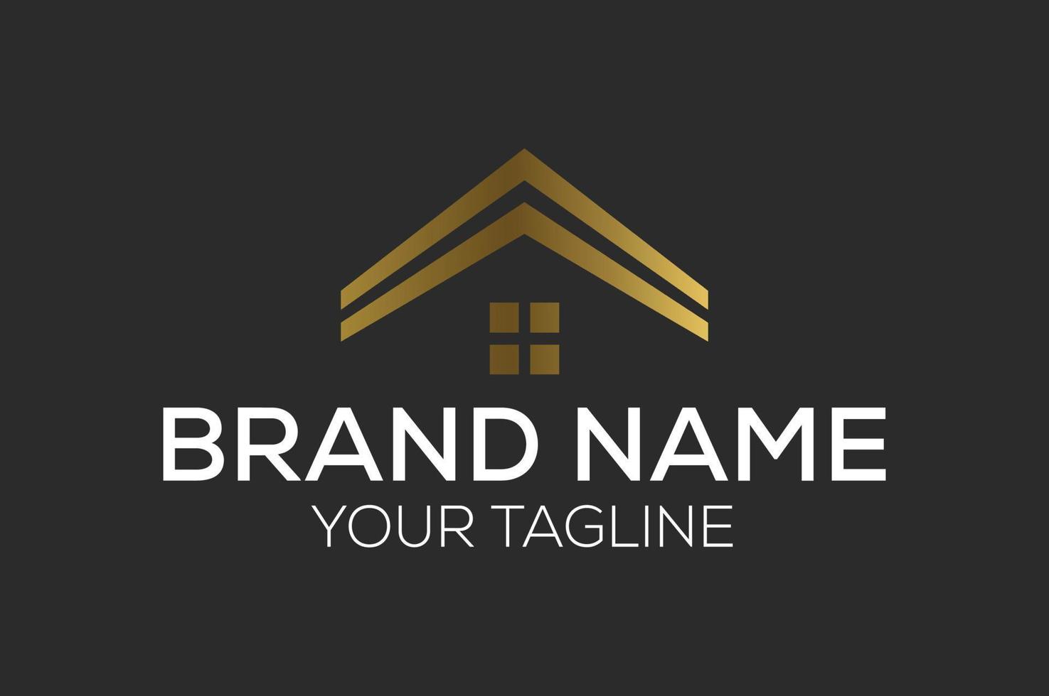 Real Estate logo, Builder logo, Roof Construction logo design. vector