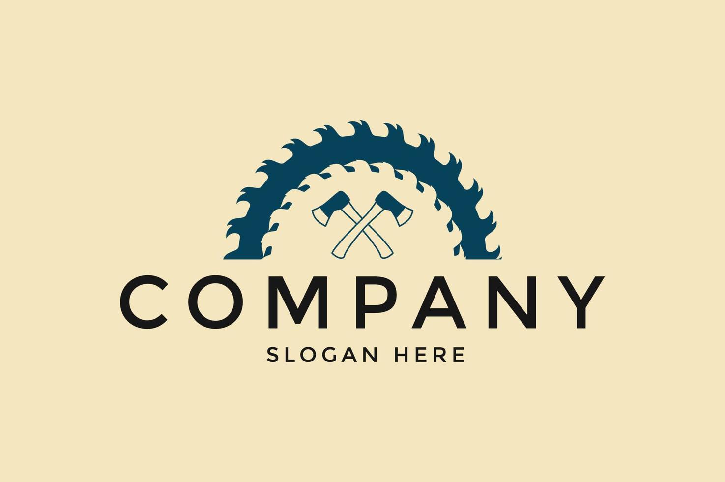 Minimal carpenter logo, wood Industries Company logo design. vector