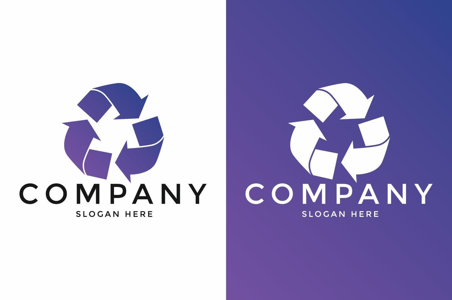 Minimal recycle logo design. vector