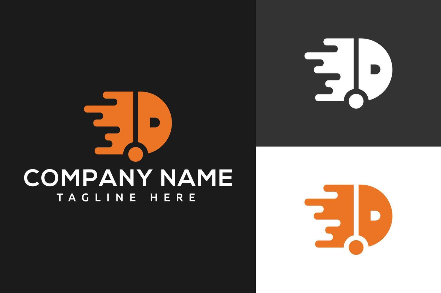 Delivery Logo designs Template. Illustration vector graphic of speed or moving element and letter D logo design concept. Perfect for, Delivery service, Delivery express logo design.