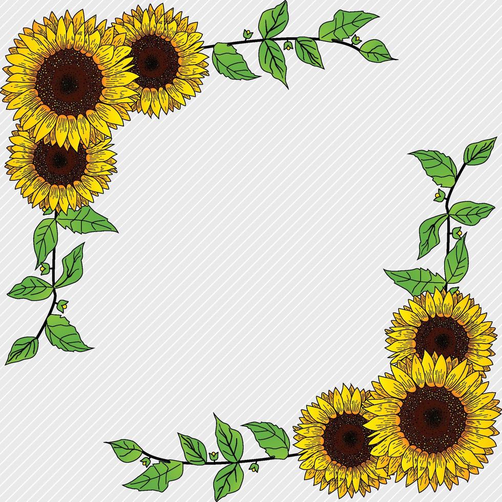 tarjeta de flores de celebración con hermoso girasol y fondo abstracto vector