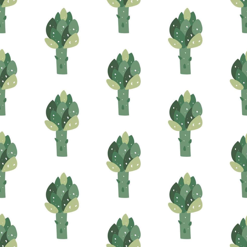 Artichoke geometric seamless pattern. Hand drawn vegetables on white background. Minimalist design for fabric, kitchen textile, wrapping paper vector
