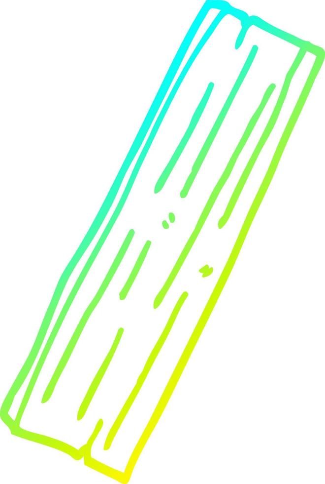 cold gradient line drawing cartoon plank of wood vector