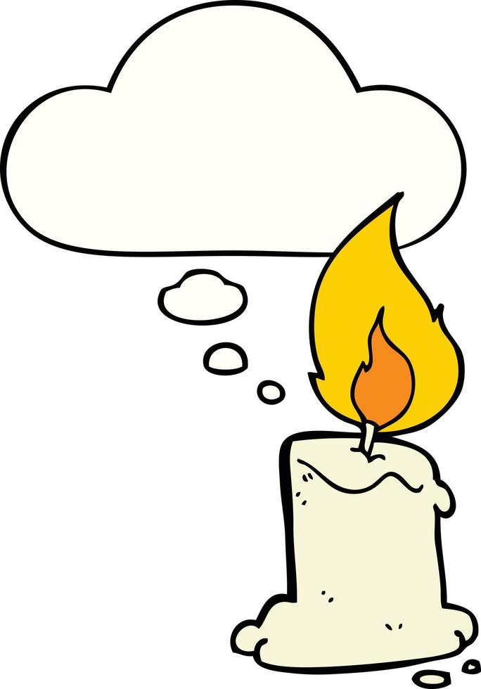 cartoon candle and thought bubble vector