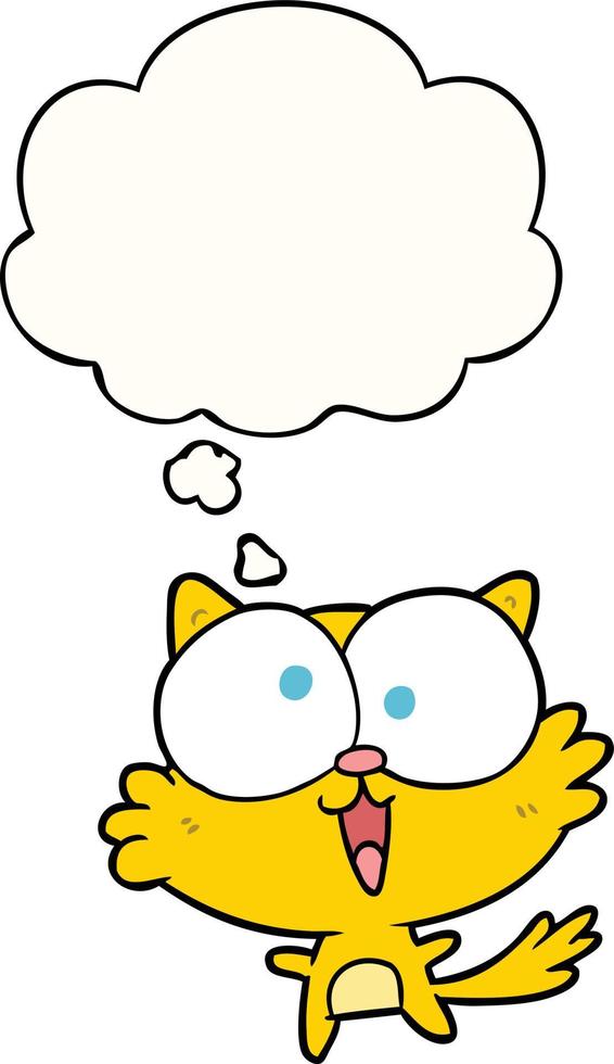 crazy cartoon cat and thought bubble vector
