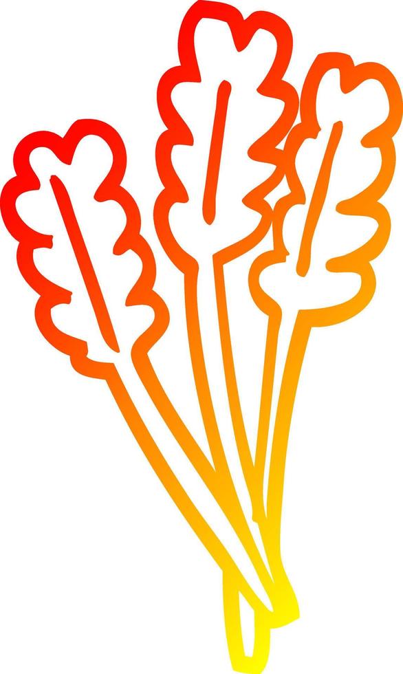 warm gradient line drawing cartoon dried wheat vector