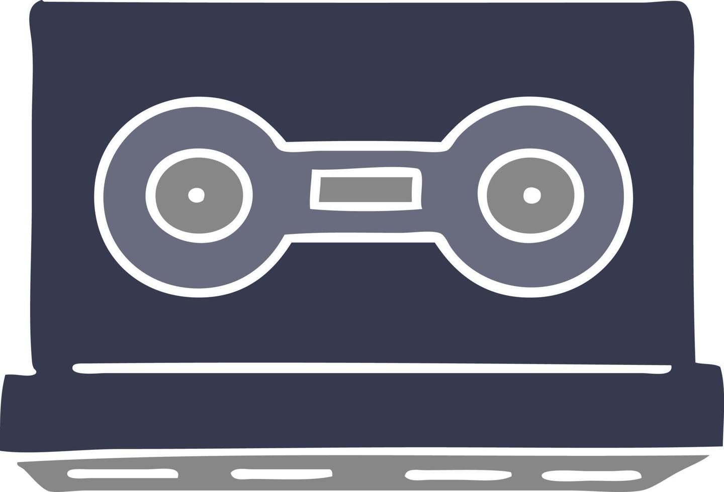 cartoon doodle of a retro cassette tape vector