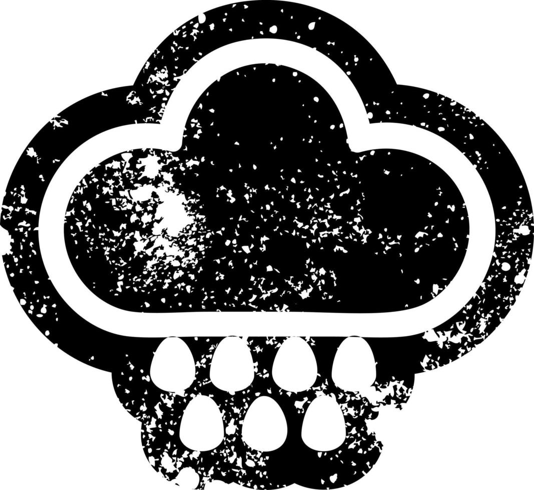 rain cloud distressed icon vector