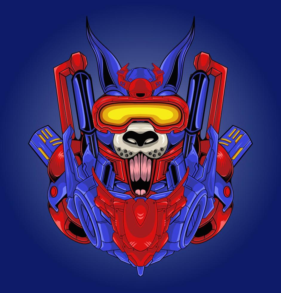 Mecha cat robot illustration vector