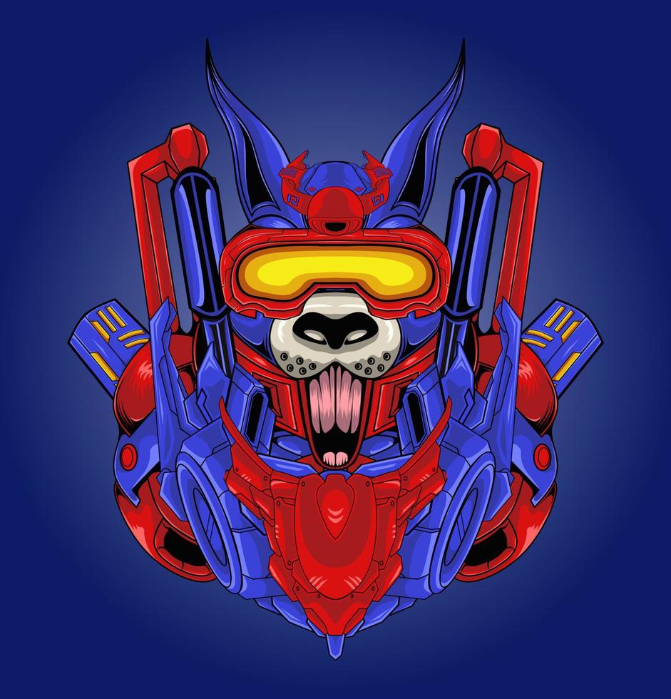 Mecha cat robot illustration vector