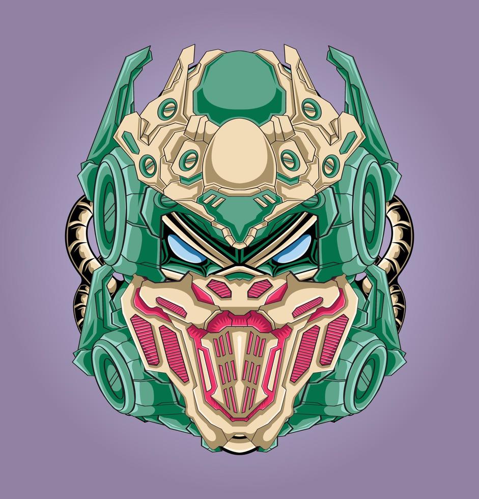 Futuristic robot head illustration vector