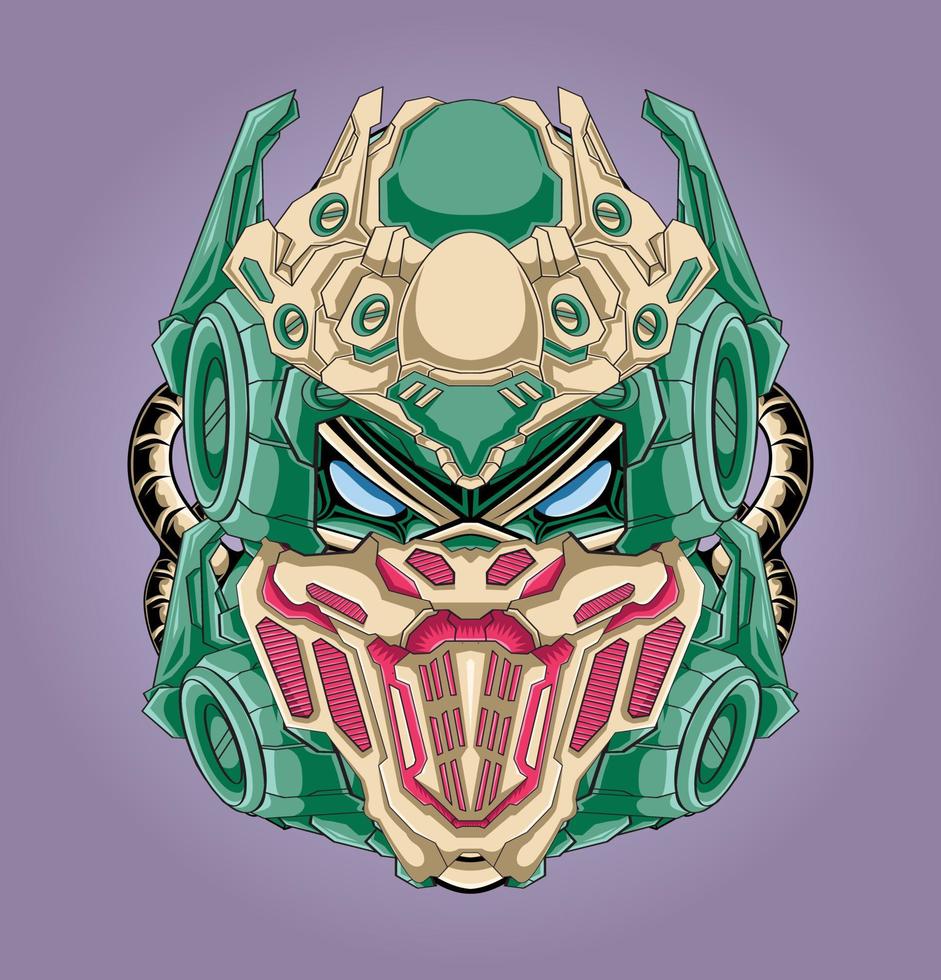 Futuristic robot head illustration vector