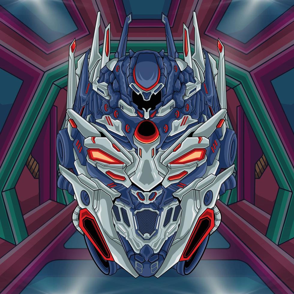 vector de cabeza de robot gundam hecho por ventilador