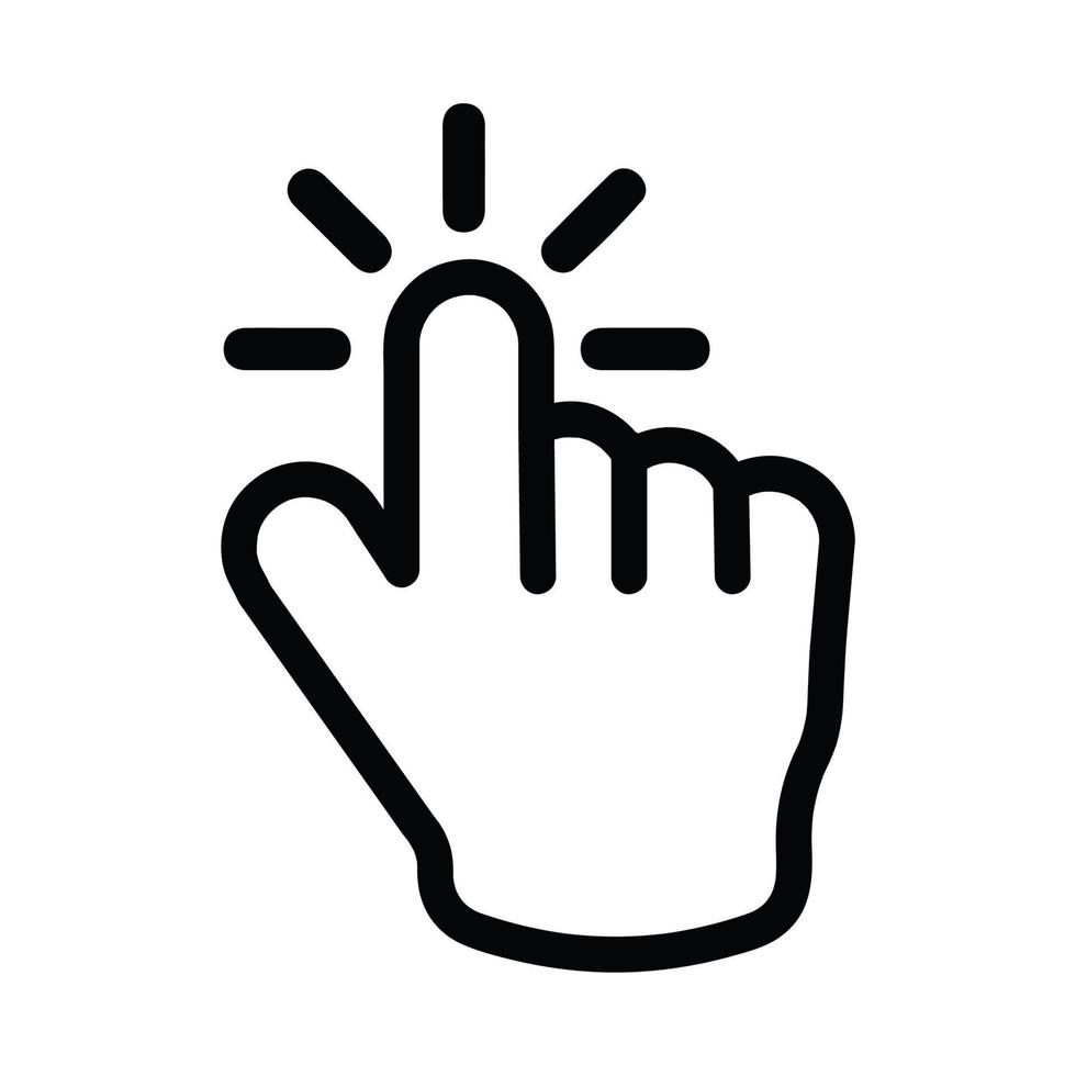 Mouse cursor hand icon black line sign vector