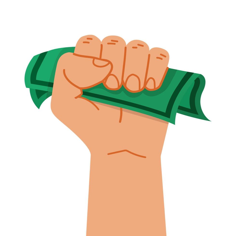 fist with cash money vector flat
