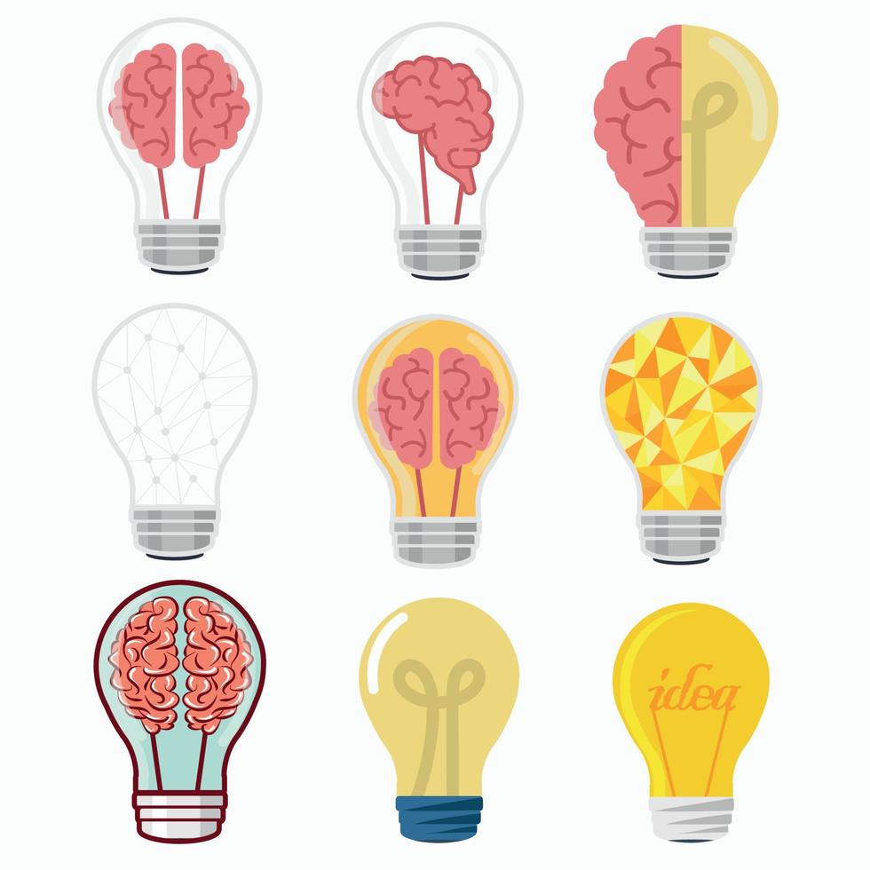 Creative lightbulb Different  idea set vector