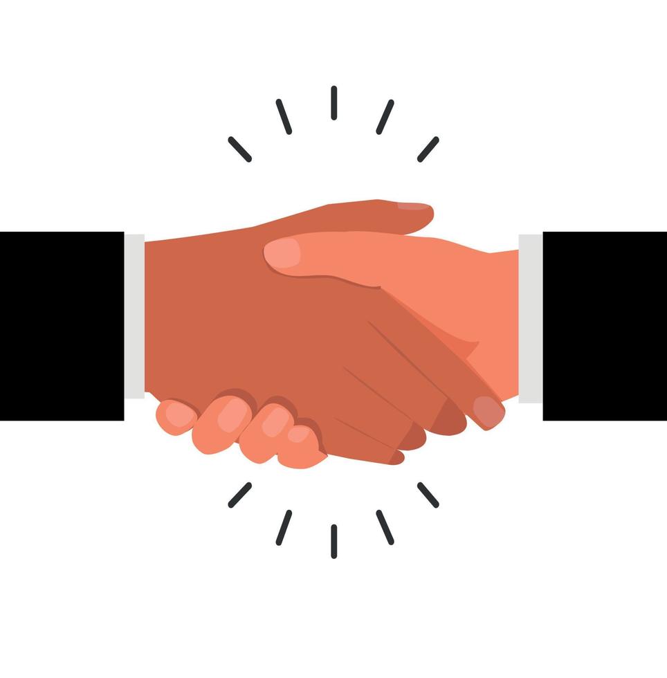 Two businessman shaking hand agreement business partners concept vector