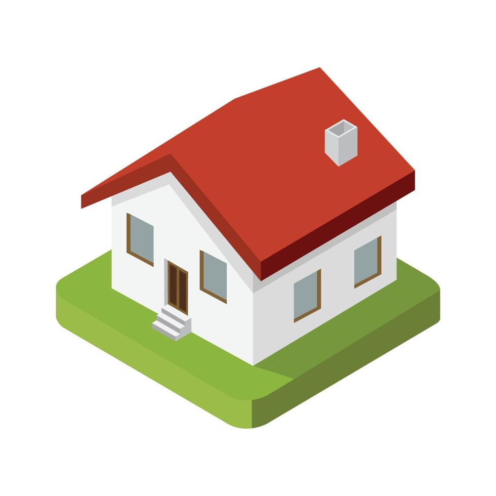 House isometric flat icon 3d vector