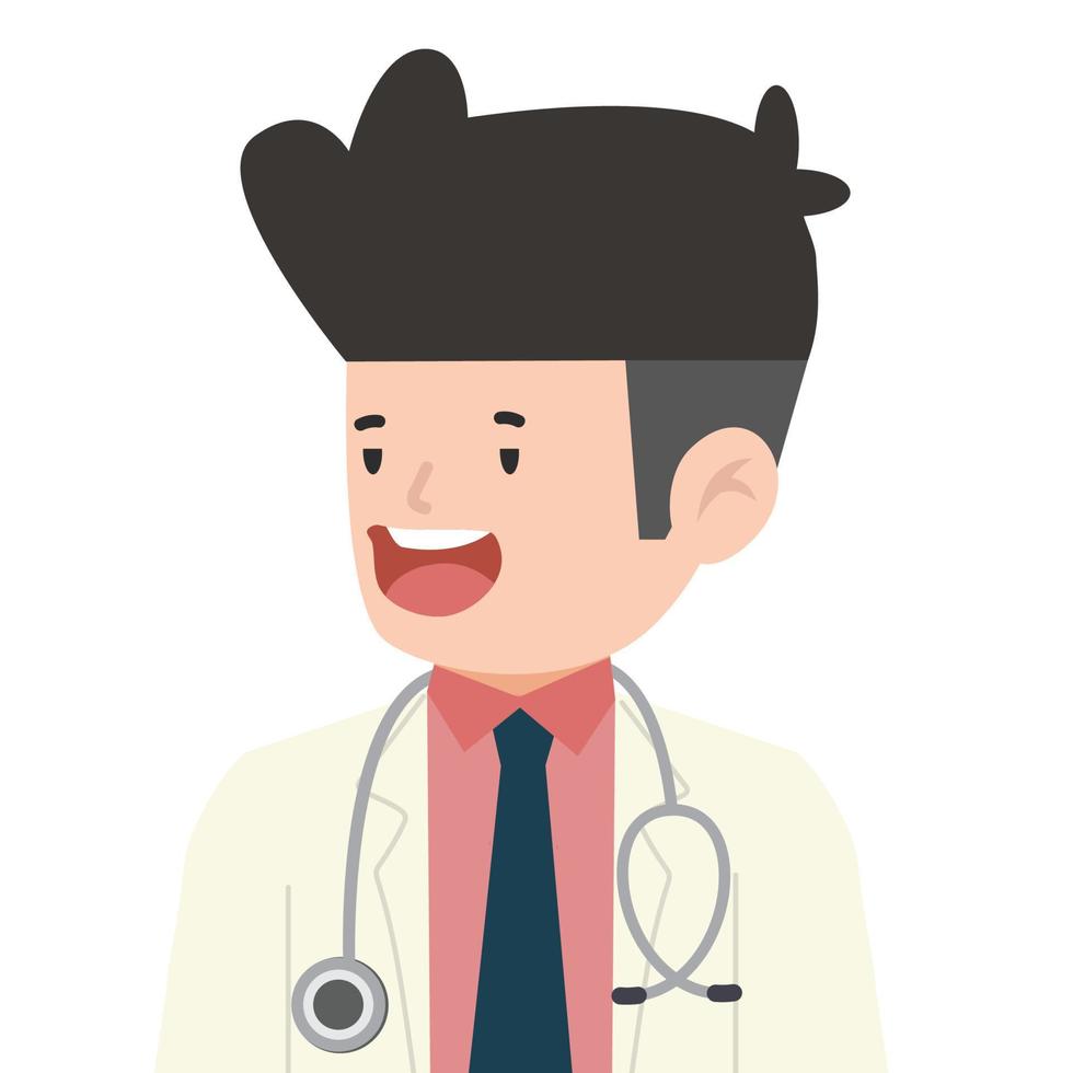 young man doctor Flat cartoon vector