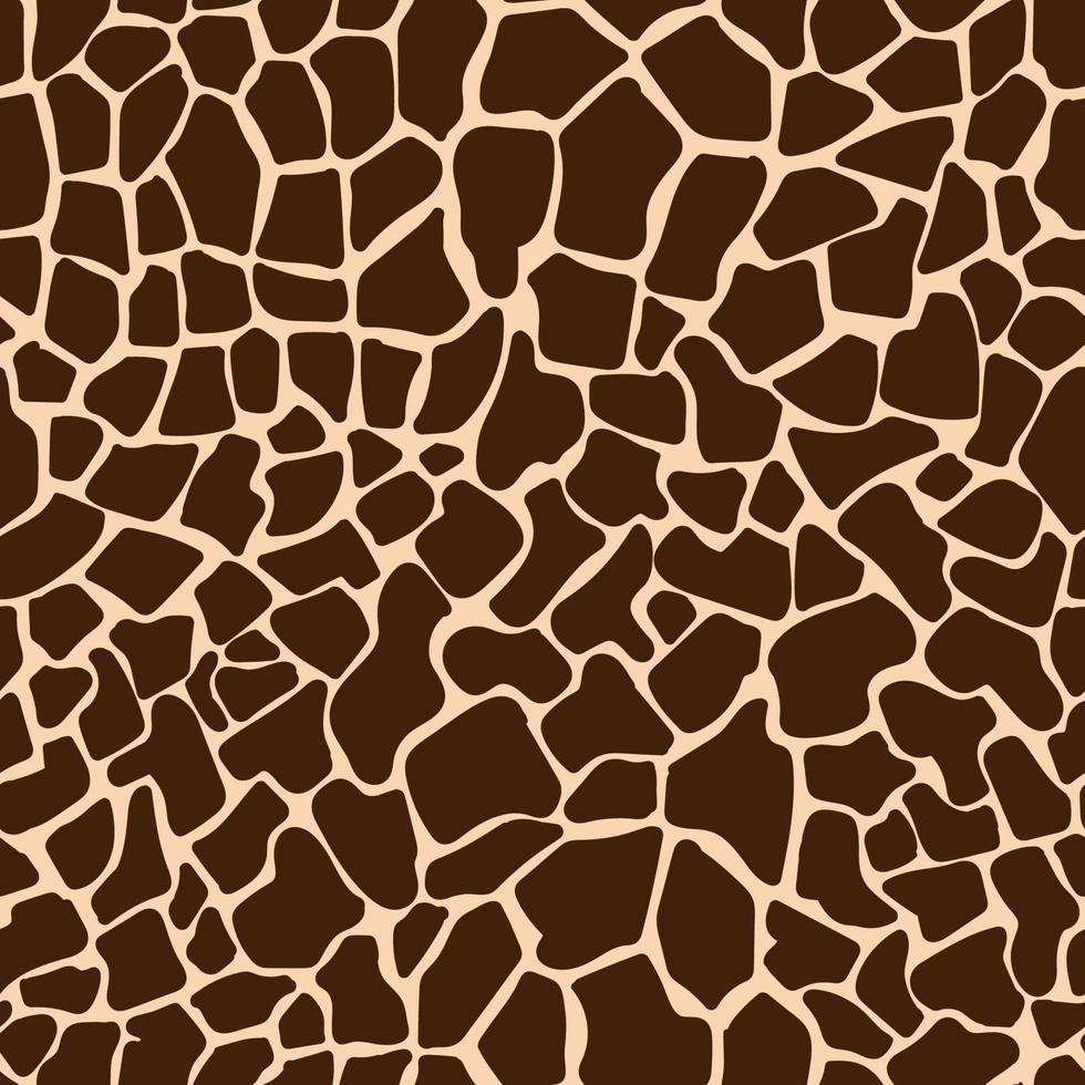 patrón sin fisuras de vector de piel de jirafa. textura de piel animal manchas marrones fondo geométrico para impresión, tarjeta, postal, tela, textil.