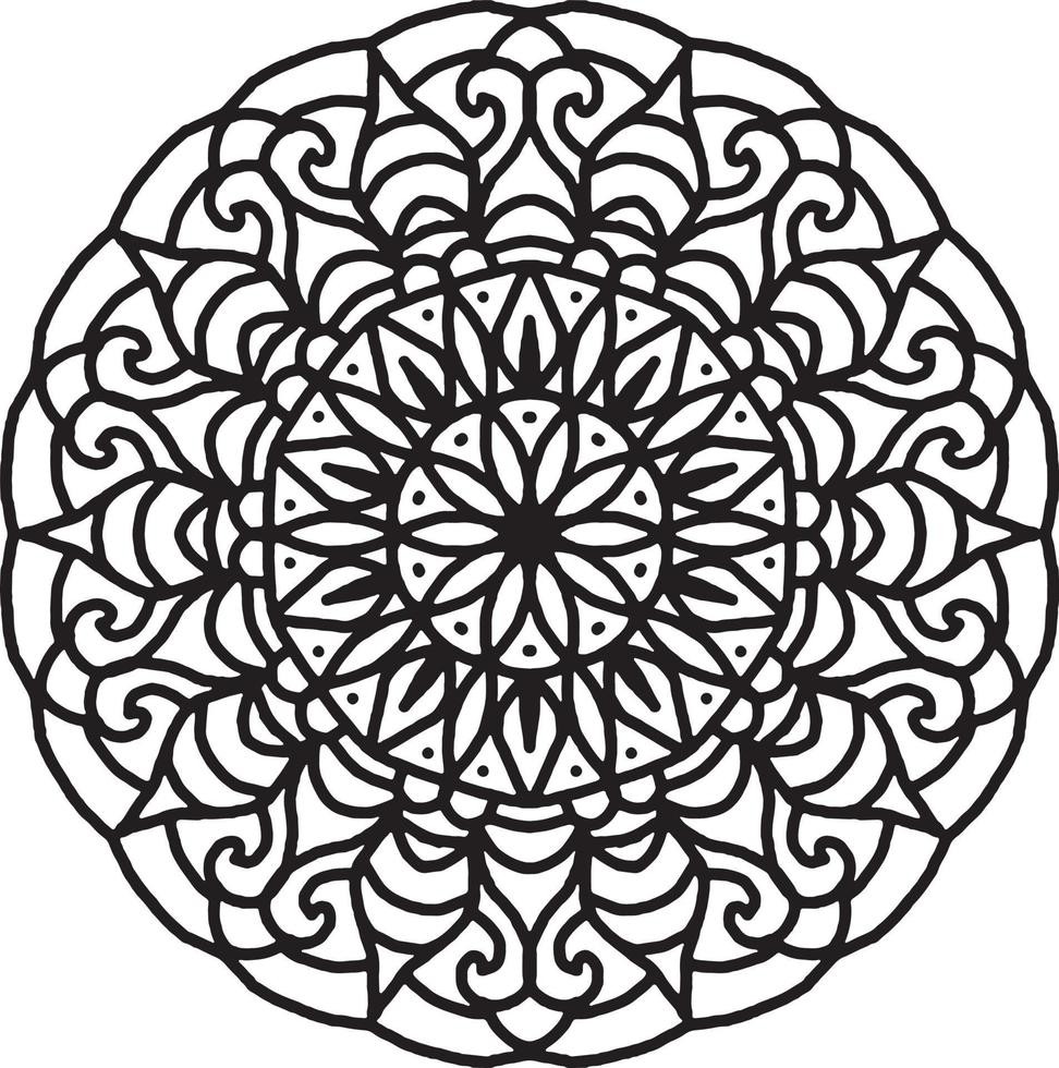 Flower Mandala pattern. Decorative circle ornament in ethnic oriental style. vector