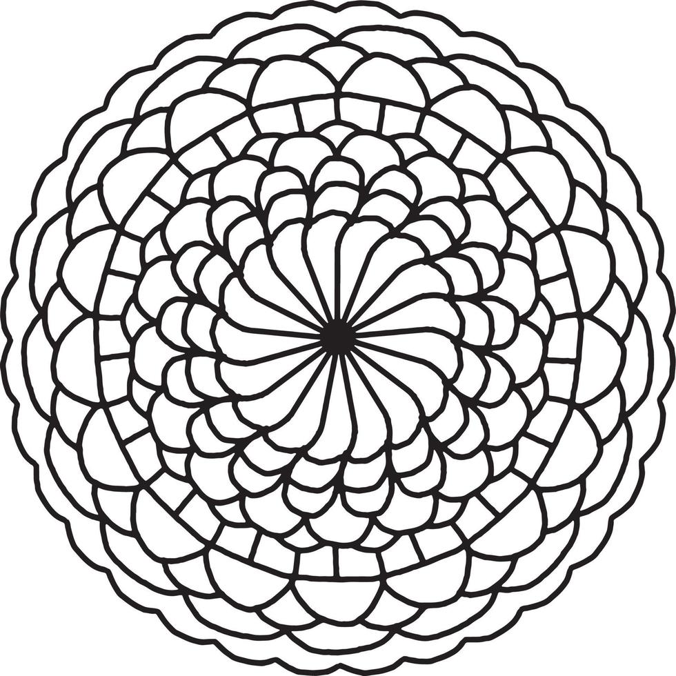 patrón de mandala de flores. adorno de círculo decorativo en estilo étnico oriental. vector