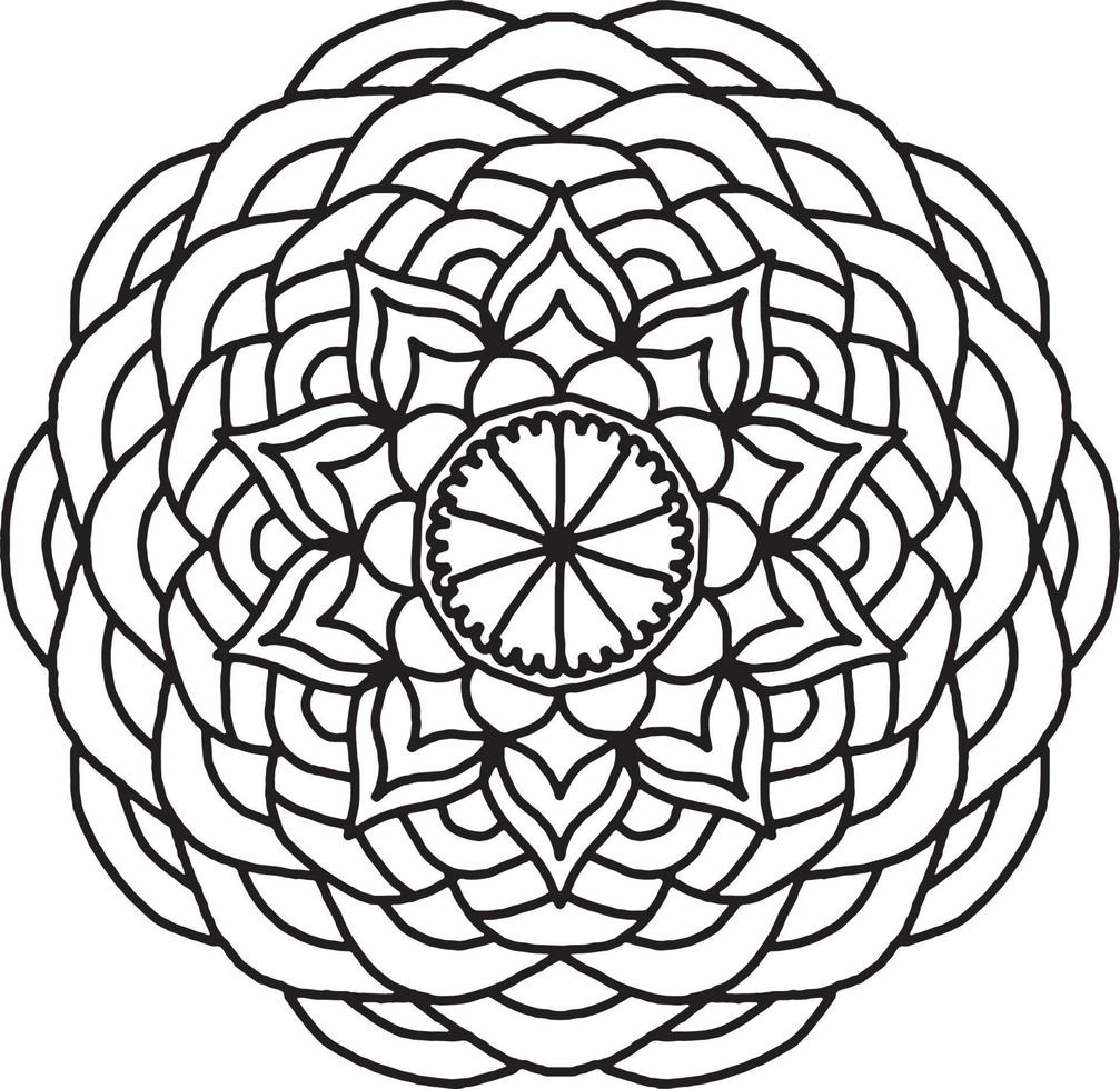 patrón de mandala de flores. adorno de círculo decorativo en estilo étnico oriental. vector