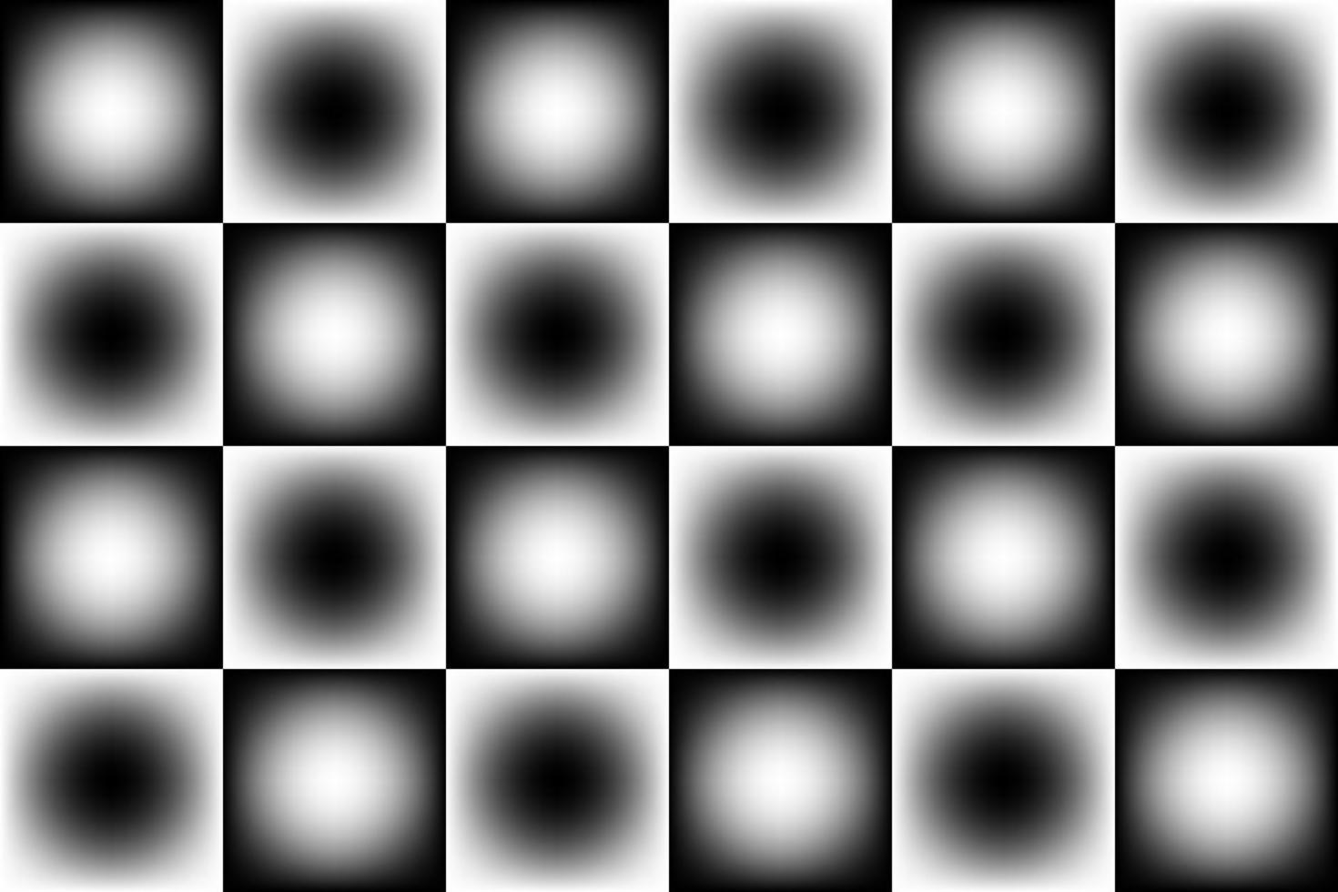 tablero de ajedrez abstracto en blanco y negro con círculo borroso vector