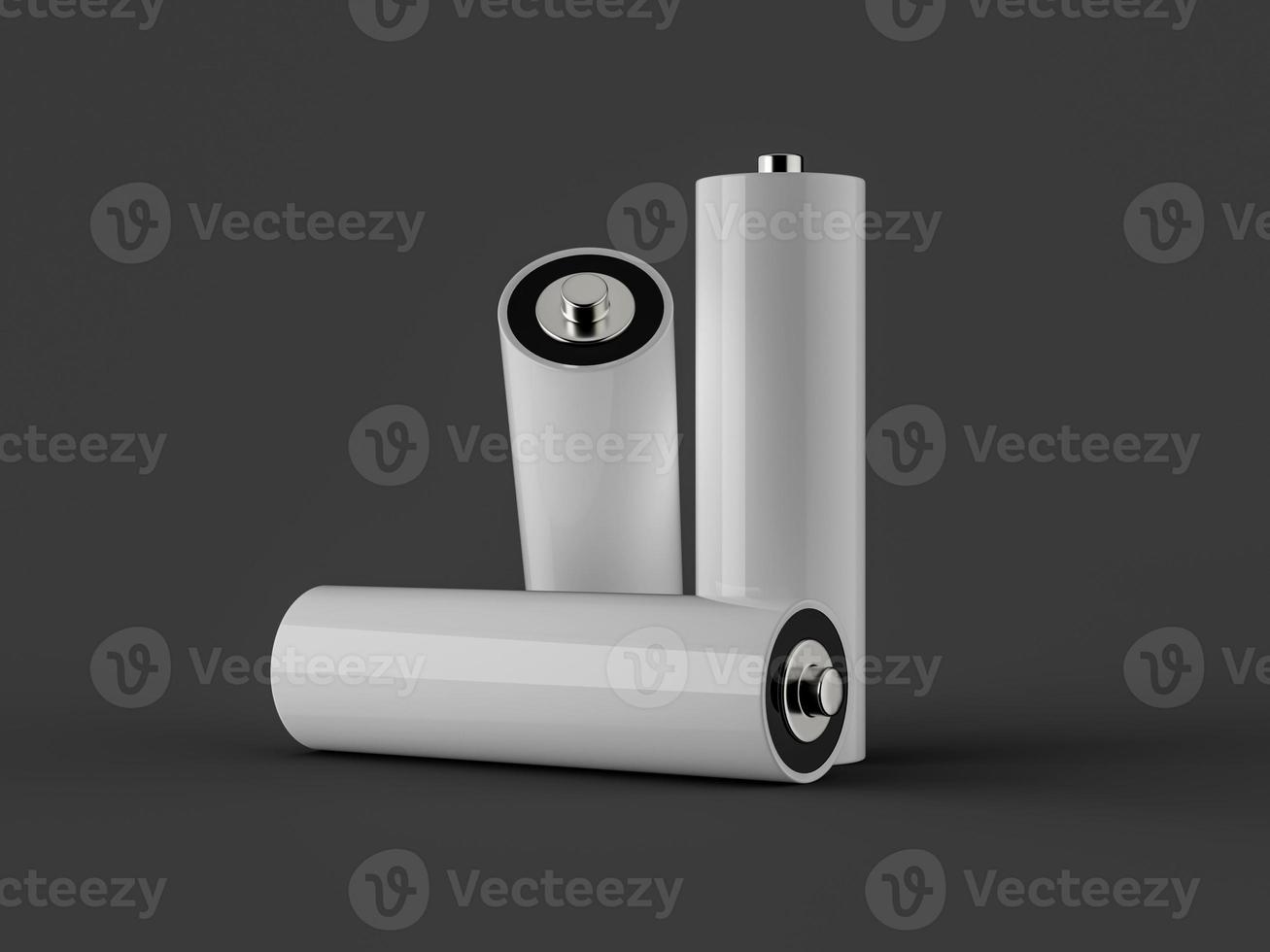 AA Size battery isolated on white background blank rechargeable battery aa or aaa size 3d illustration photo