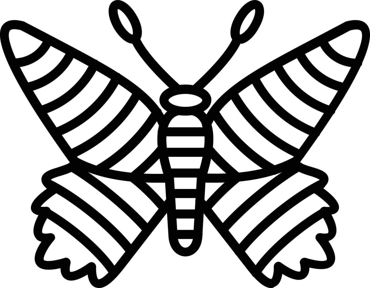 icono de línea de vector de mariposa