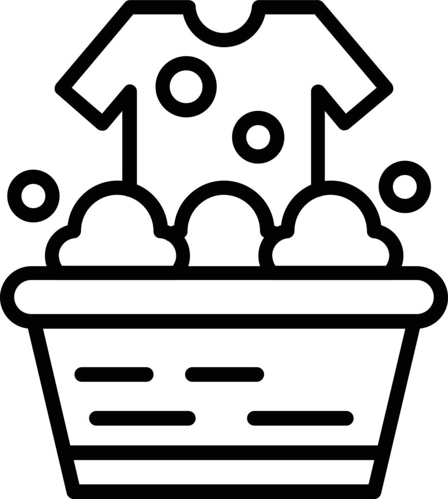 Washing Clothes  Vector Line Icon
