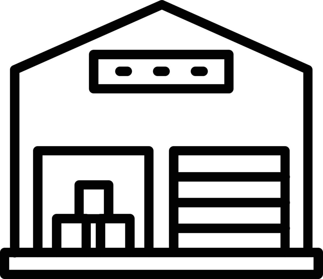 Warehouse  Vector Line Icon