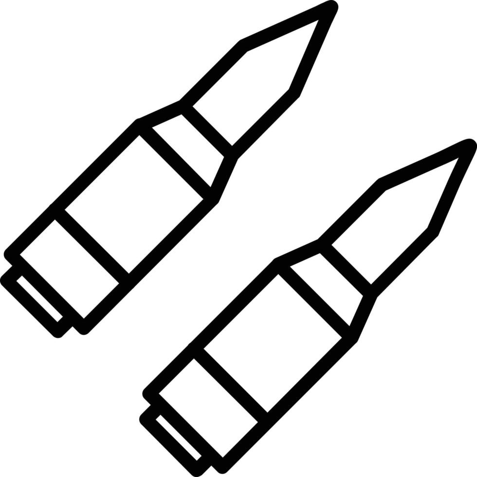 icono de línea de vector de munición