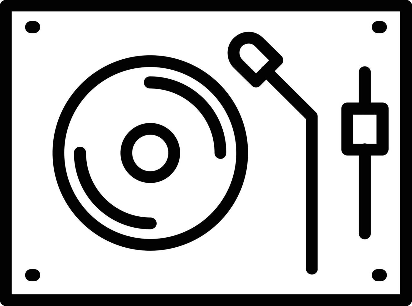 icono de línea de vector de tocadiscos