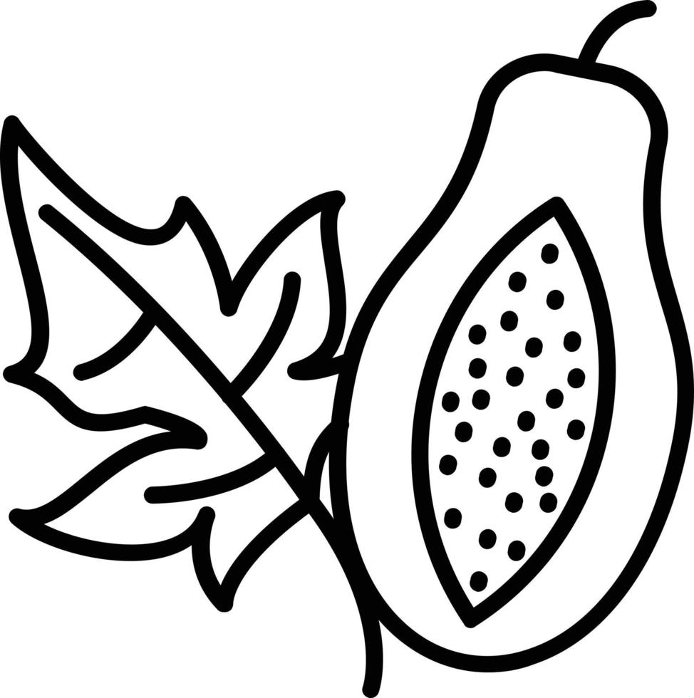 Papaya Vector Line Icon