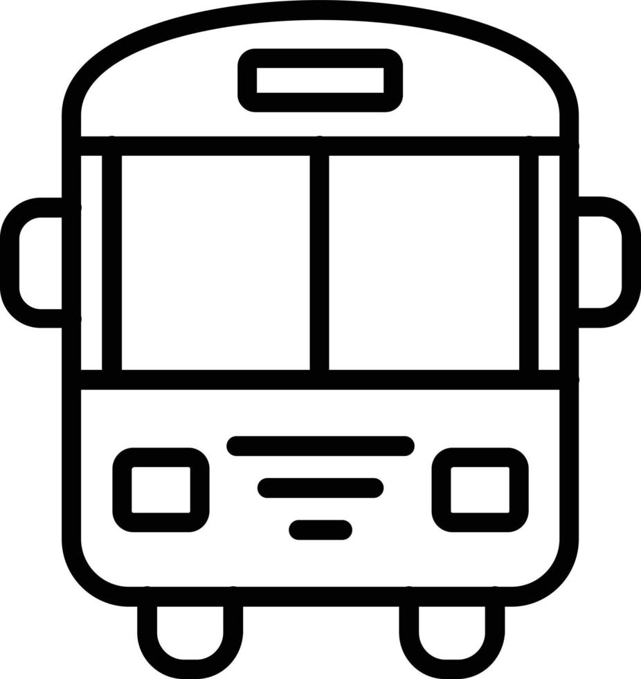 icono de línea de vector de autobús