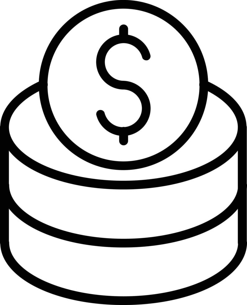 Coins Vector Line Icon