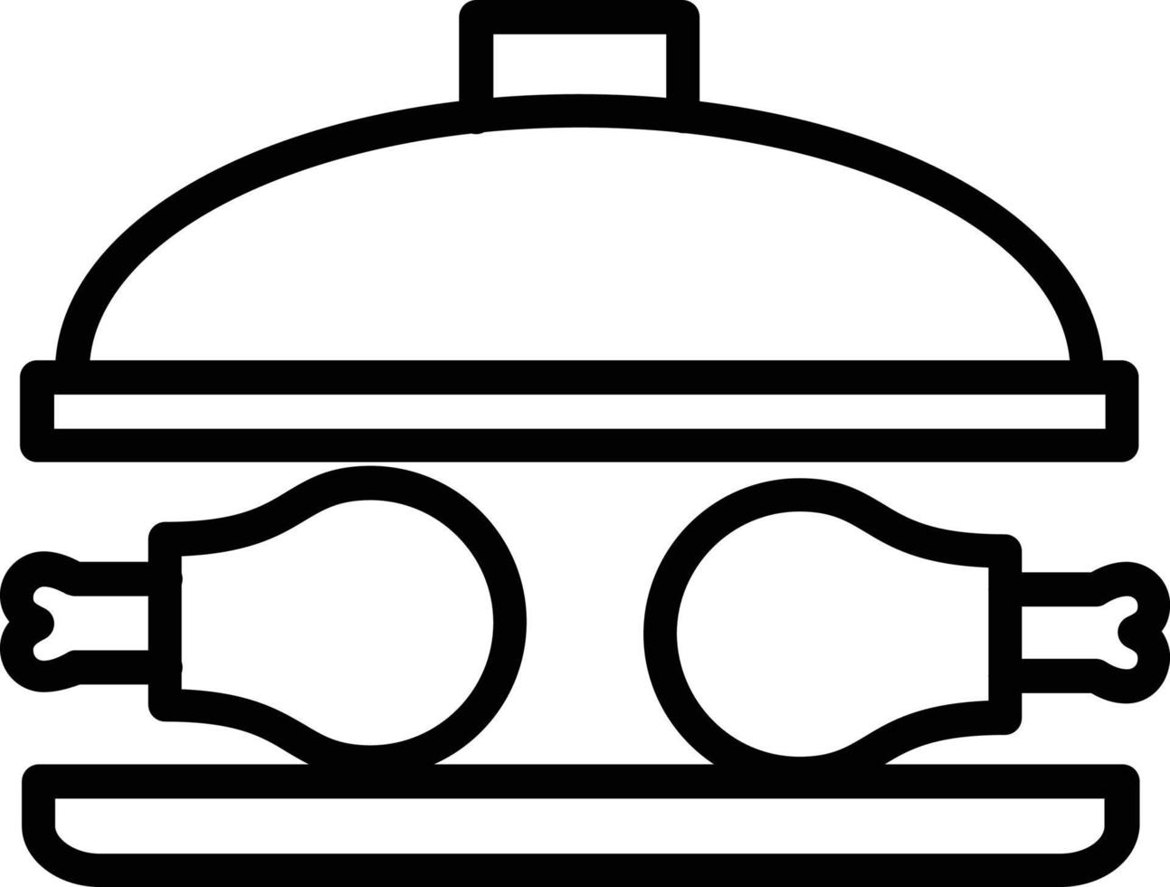 Roast Chicken Vector Line Icon