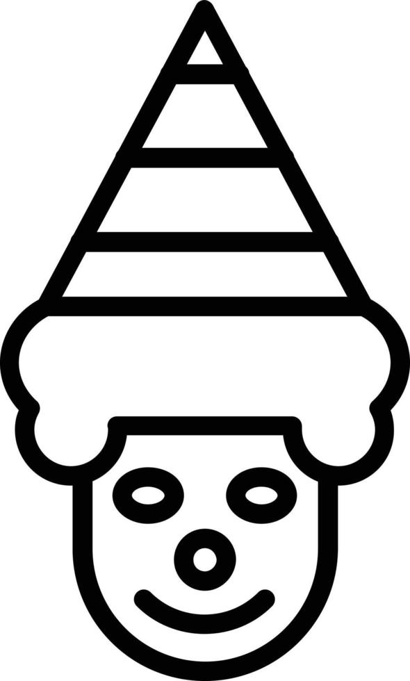 Clown Vector Line Icon